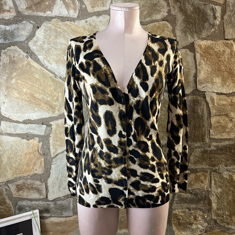Grace Elements Leopard Print Button Down Cardigan - image 1
